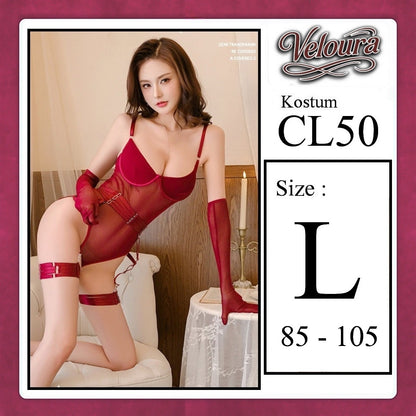 Veloura Pakaian Set Wanita Dress Malam Kostum Seksi Cosplay Tema - CL50
