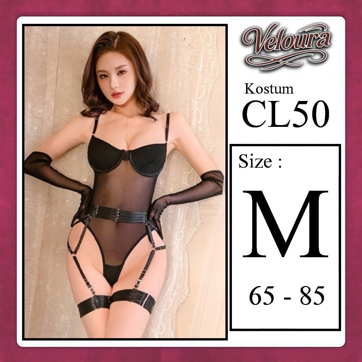 Veloura Pakaian Set Wanita Dress Malam Kostum Seksi Cosplay Tema - CL50