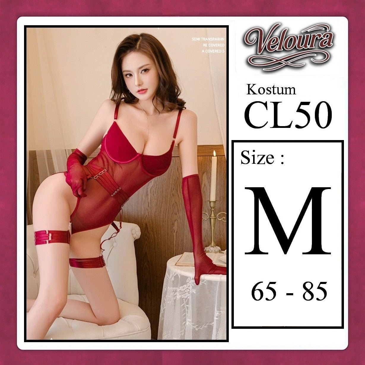 Veloura Pakaian Set Wanita Dress Malam Kostum Seksi Cosplay Tema - CL50
