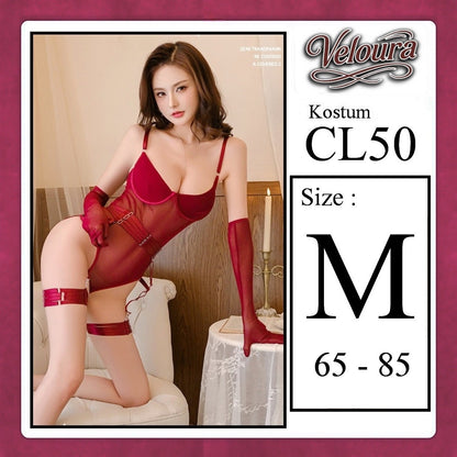 Veloura Pakaian Set Wanita Dress Malam Kostum Seksi Cosplay Tema - CL50
