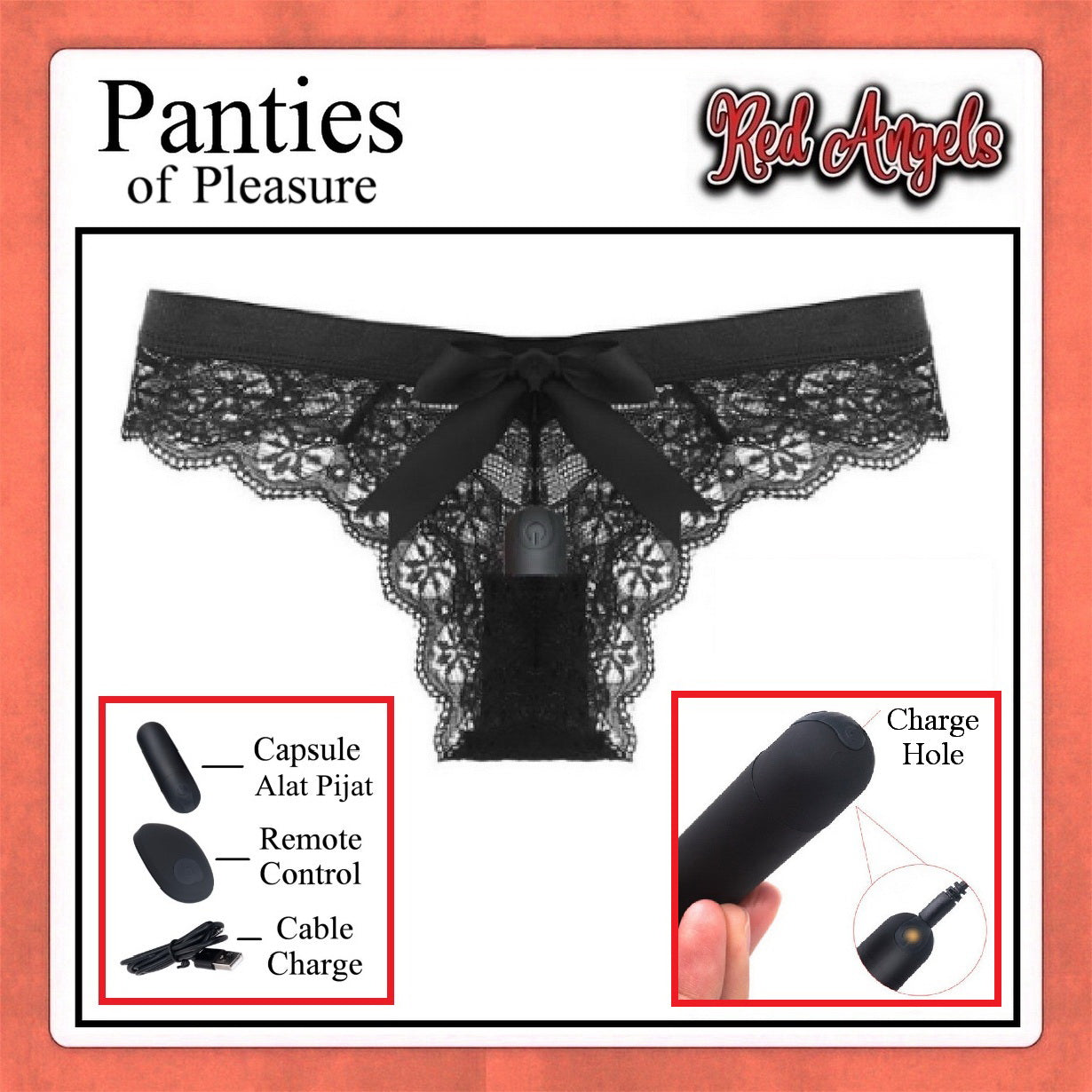 Red Angels Vibrator Panties Of Pleasure Charge Mini Remote