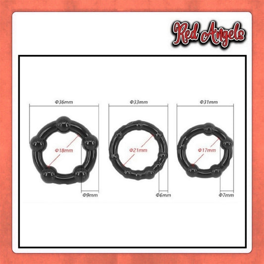 Red Angels Karet Cockring Stay Hard 3 Rings