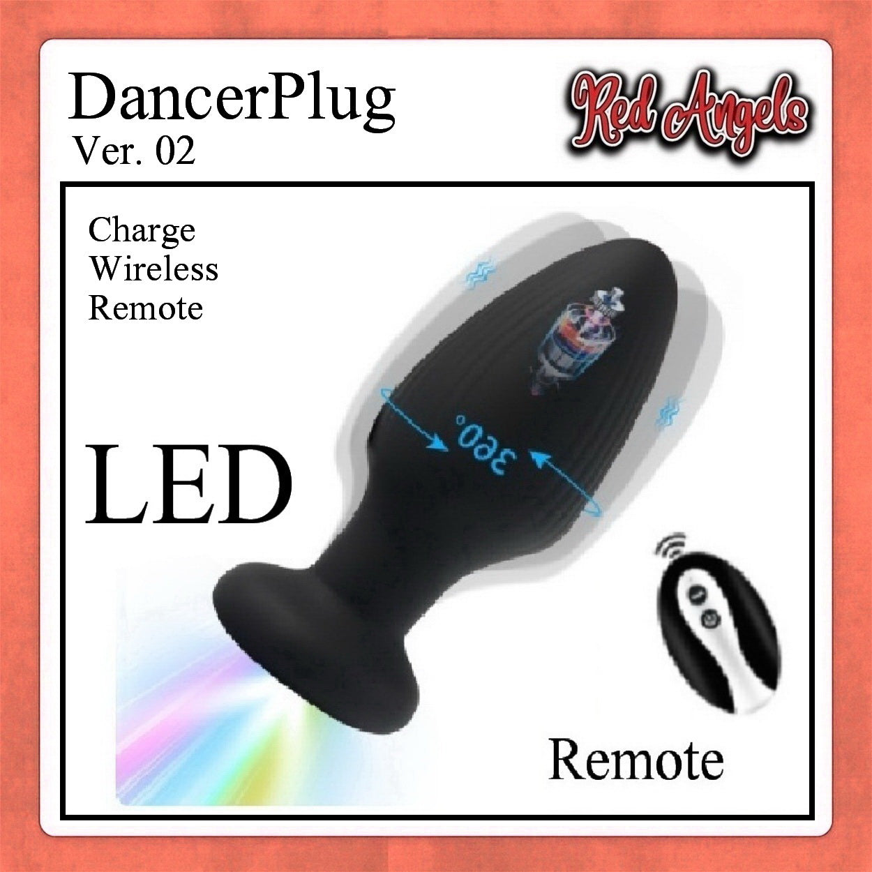 Red Angels Vibrator Anal Plug Dancer Remote And Charge LED Ver 2
