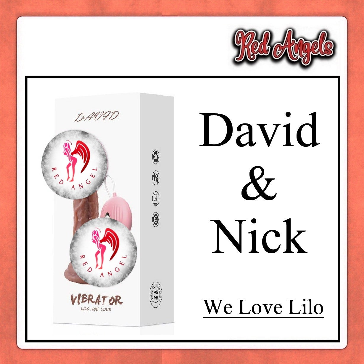 Red Angels Alat bantu Getar Wanita Dildo Vibrator David And Nick