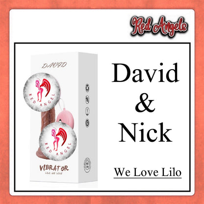 Red Angels Alat bantu Getar Wanita Dildo Vibrator David And Nick
