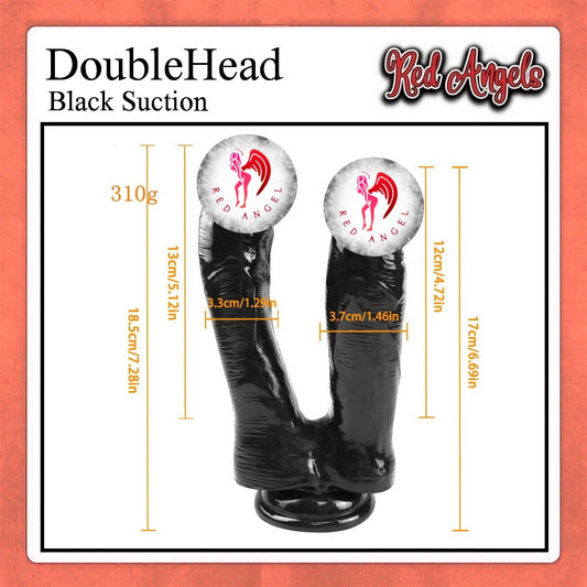 Red Angels Dildo Double Black 2 in 1
