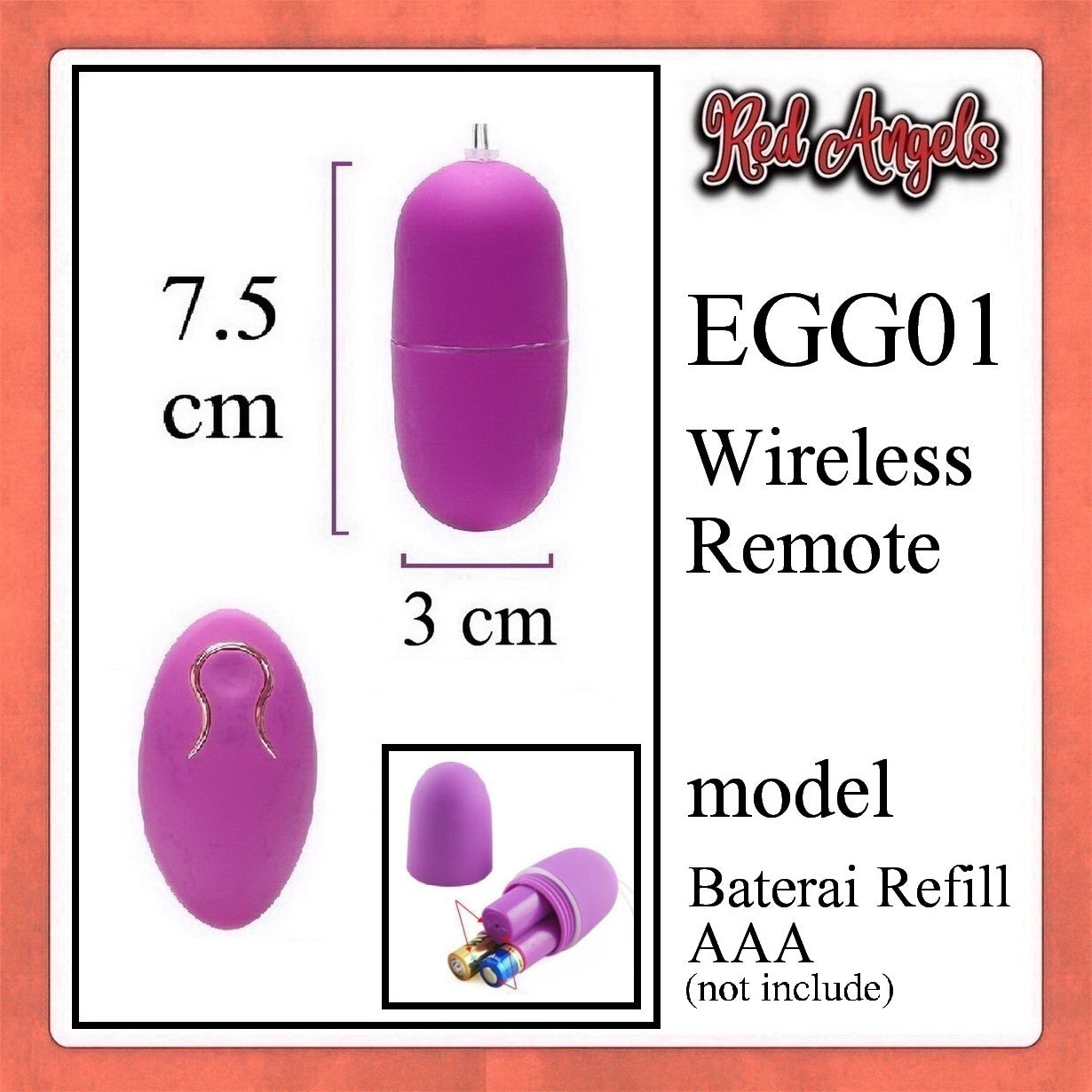 Red Angels Vibrator EGG Wireless 1 Refill AAA