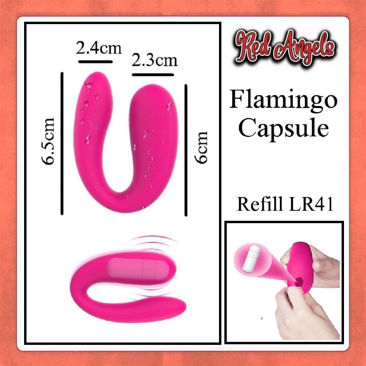 Red Angels Vibrator Flamingo Capsule Refill LR41