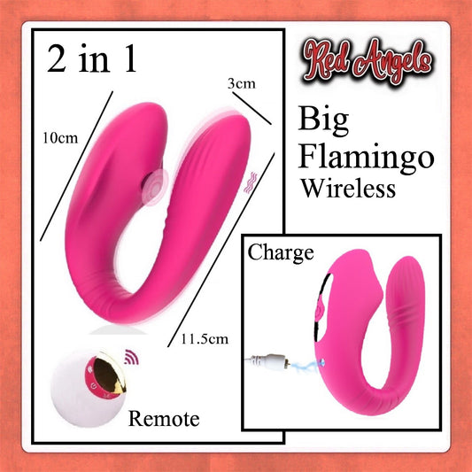 Red Angels Vibrator Big Flamingo 2 in 1 Charge