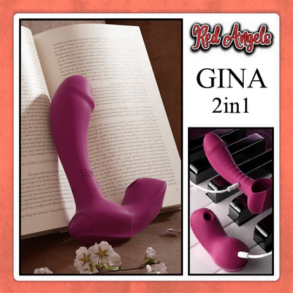 Red Angels Vibrator Gina 2 in 1 Removable With Remote