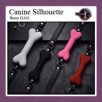 Midnight Mouth GAG - Canin Silhouette Bone Bit - Aksesoris BDSM