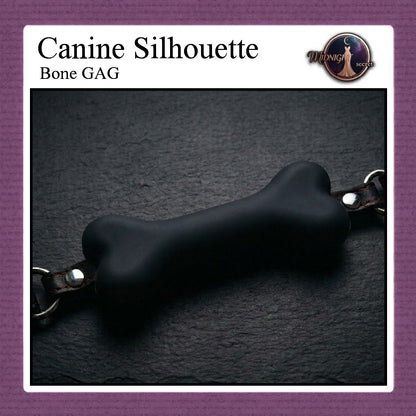 Midnight Mouth GAG - Canin Silhouette Bone Bit - Aksesoris BDSM