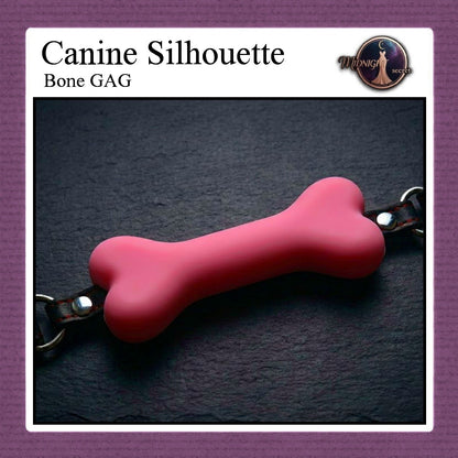 Midnight Mouth GAG - Canin Silhouette Bone Bit - Aksesoris BDSM