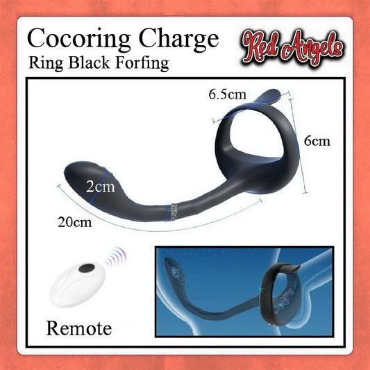 Red Angels Vibrator Pria Cock Ring Forfing Charge