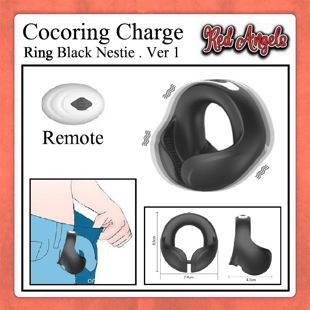Red Angels Vibrator Nestie Cock Ring Charge Ver 1
