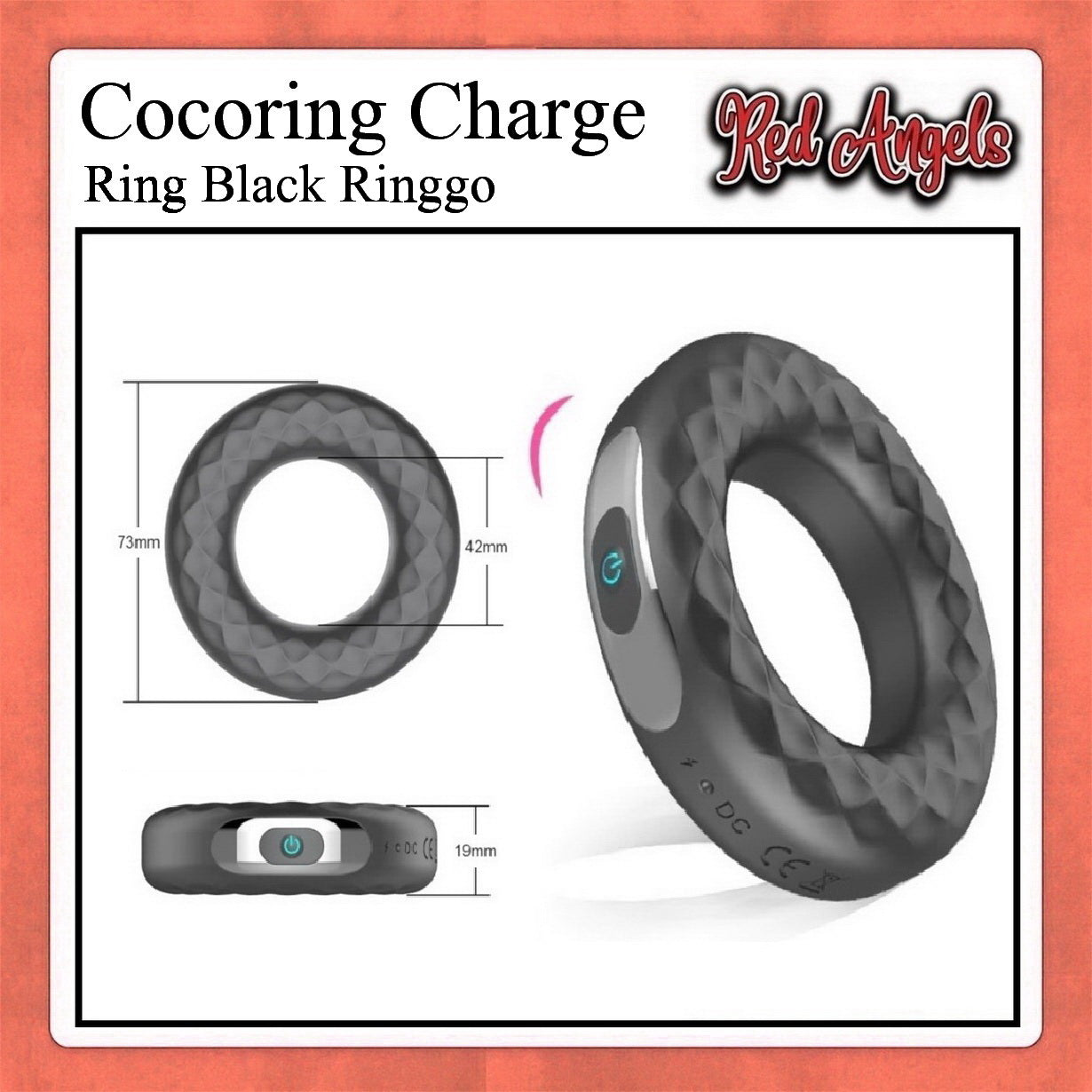 Red Angels Vibrator Pria Black Gear Cock Ring Ringgo