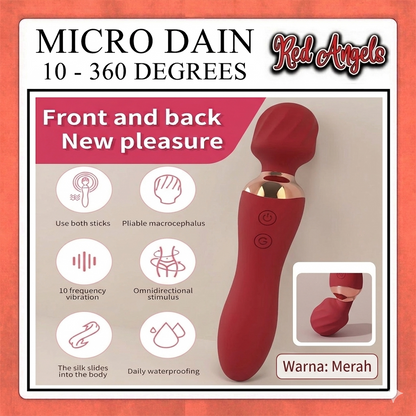 Red Angels Vibrator Alat Getar Micro Dain 10 - 360 Degrees