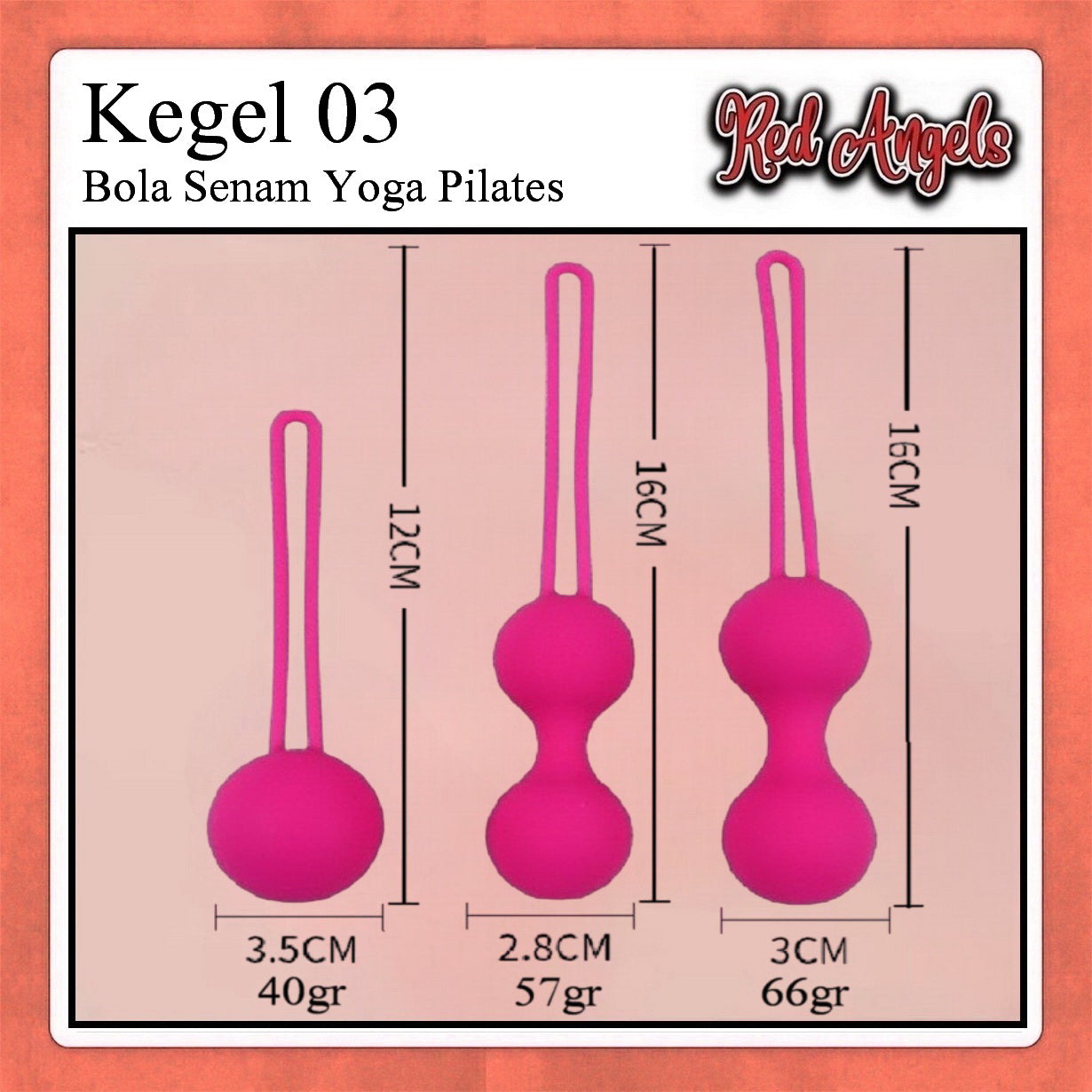 Red Angels Kegel Balls Set 3 Ball