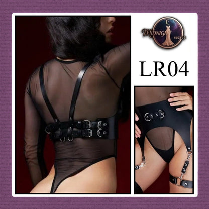 Midnight Body Sexy Harness LR04 - Lingerie Fashion Gothic Streetwear PU Leather