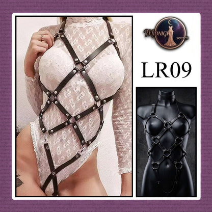 Midnight Body Sexy Harness LR09 - Lingerie Fashion Gothic Streetwear PU Leather