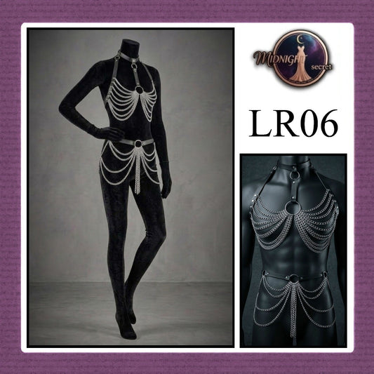 Midnight Body Sexy Harness LR06 - Lingerie Fashion Gothic Streetwear PU Leather