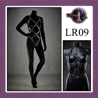 Midnight Body Sexy Harness LR09 - Lingerie Fashion Gothic Streetwear PU Leather