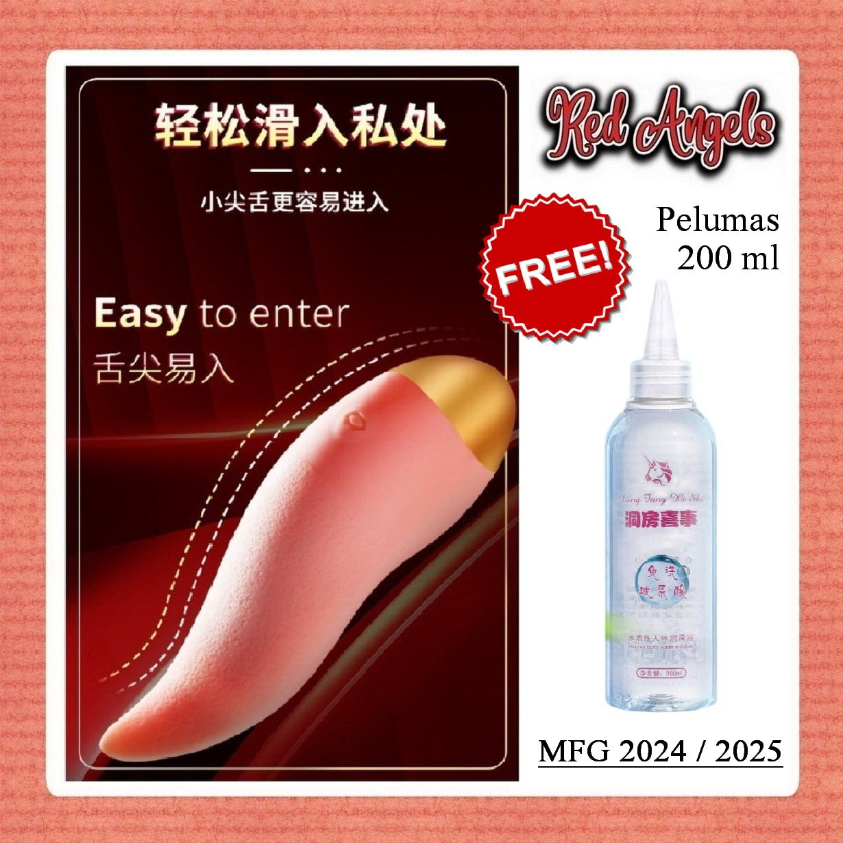 Red Angels Vibrator Sweet Tounge Lick Free Pelumas / Lubricant