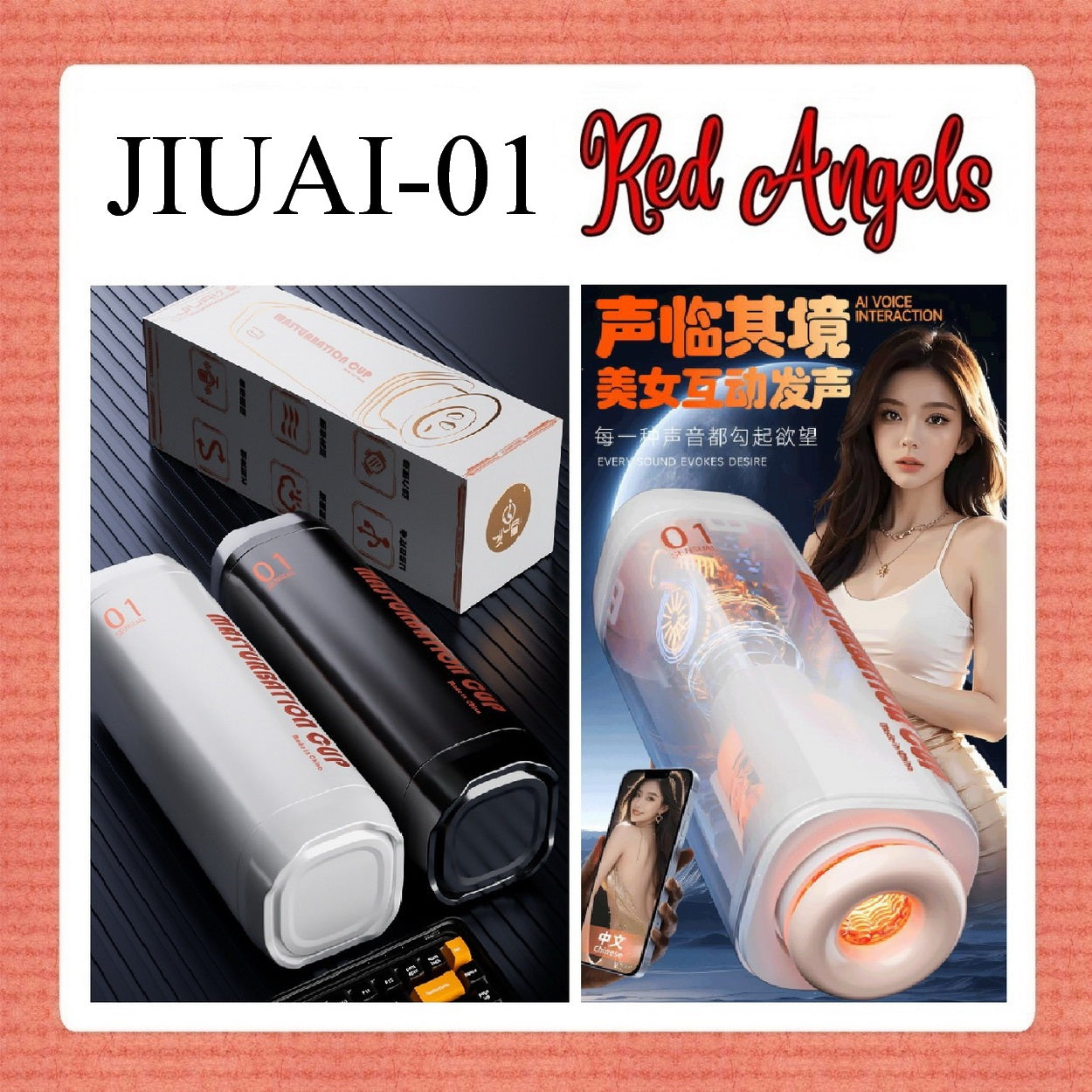 Red Angels Male Cup Mastubator Automatic Plus Charge JIUAI 01