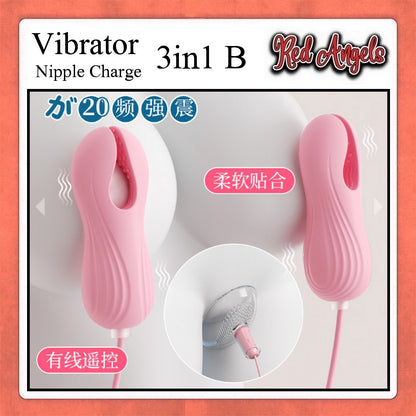 Red Angels Alat Bantu Getar Wanita Vibrator Nipple Clip 3 in 1 B