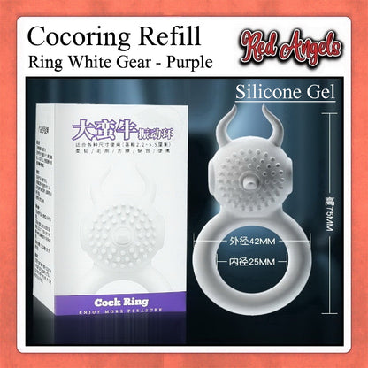 Red Angels Vibrator Pria White Gear Silicon Gel