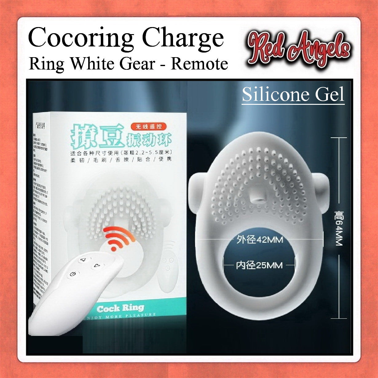 Red Angels Vibrator Pria White Gear Silicon Gel
