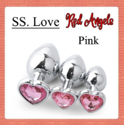 Midnight Stainless Steel Diamond SS Plug Love Pink