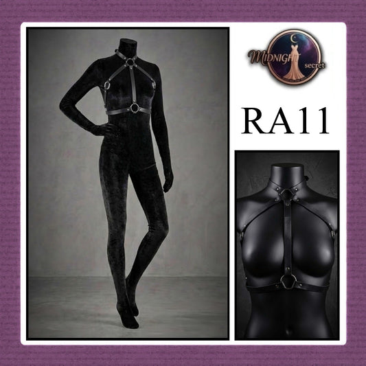Midnight Body Sexy Harness RA11 - Lingerie Fashion Gothic Streetwear PU Leather