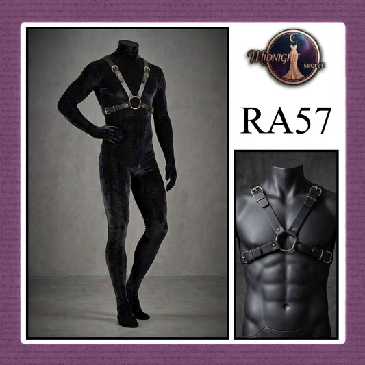 Midnight Body Sexy Harness RA57 - Lingerie Fashion Gothic Streetwear PU Leather
