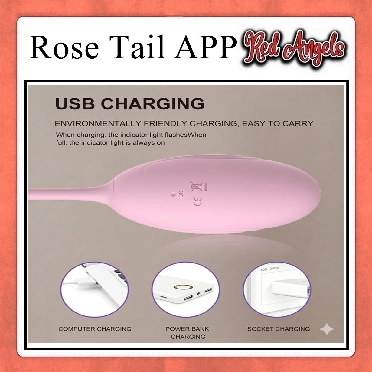 Red Angels Vibrator Alat Getar Wanita ROSE TAIL APP
