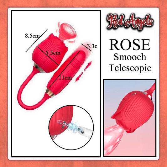 Red Angels ROSE Smooch Telescopic product with measurements and close-up on a white background.