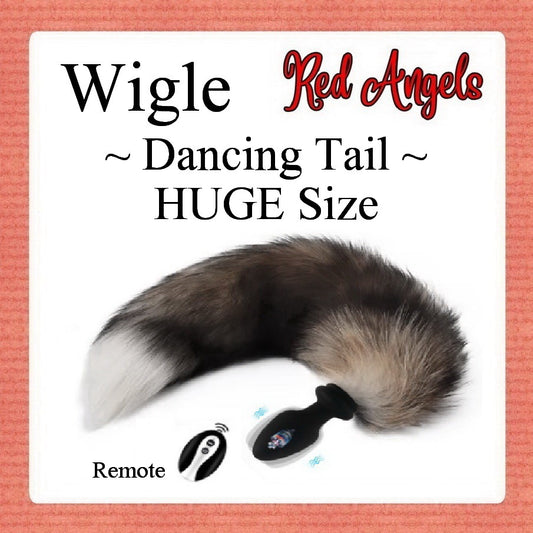 Red Angels Vibrator Anal Plug Dancing Tail Huge Size Wigle Remote