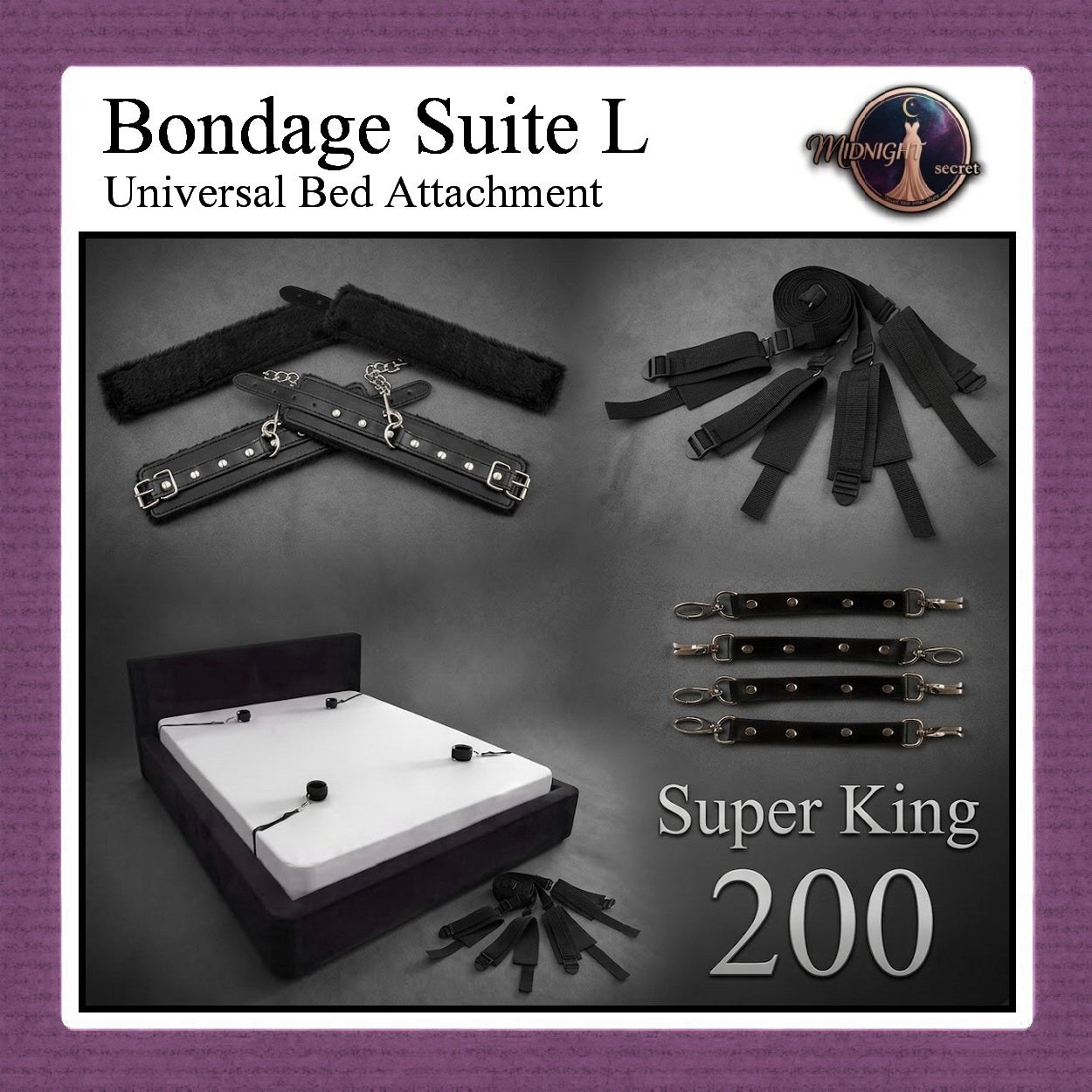 Midnight Bondage Suit - Universal Bed Attachment - Ranjang L - Aksesoris BDSM