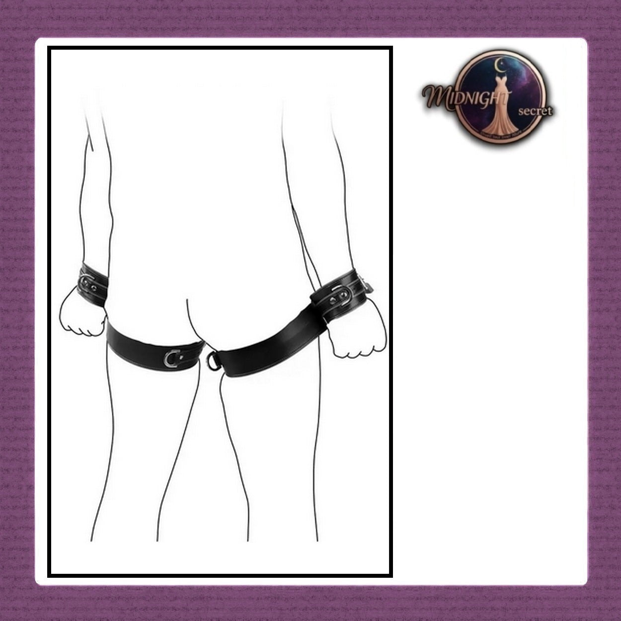 Midnight Handcuffs - Wrist Thigh Cuffs - Borgol Velvet PU Leather