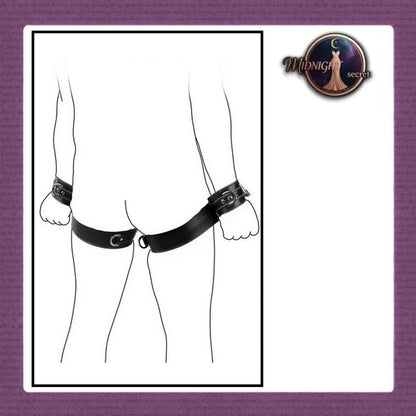 Midnight Handcuffs - Wrist Thigh Cuffs - Borgol Velvet PU Leather