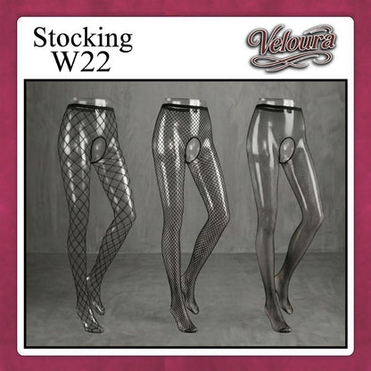 Veloura Stocking Sexy Tinggi Pinggang Lingerie Fish Net - W22