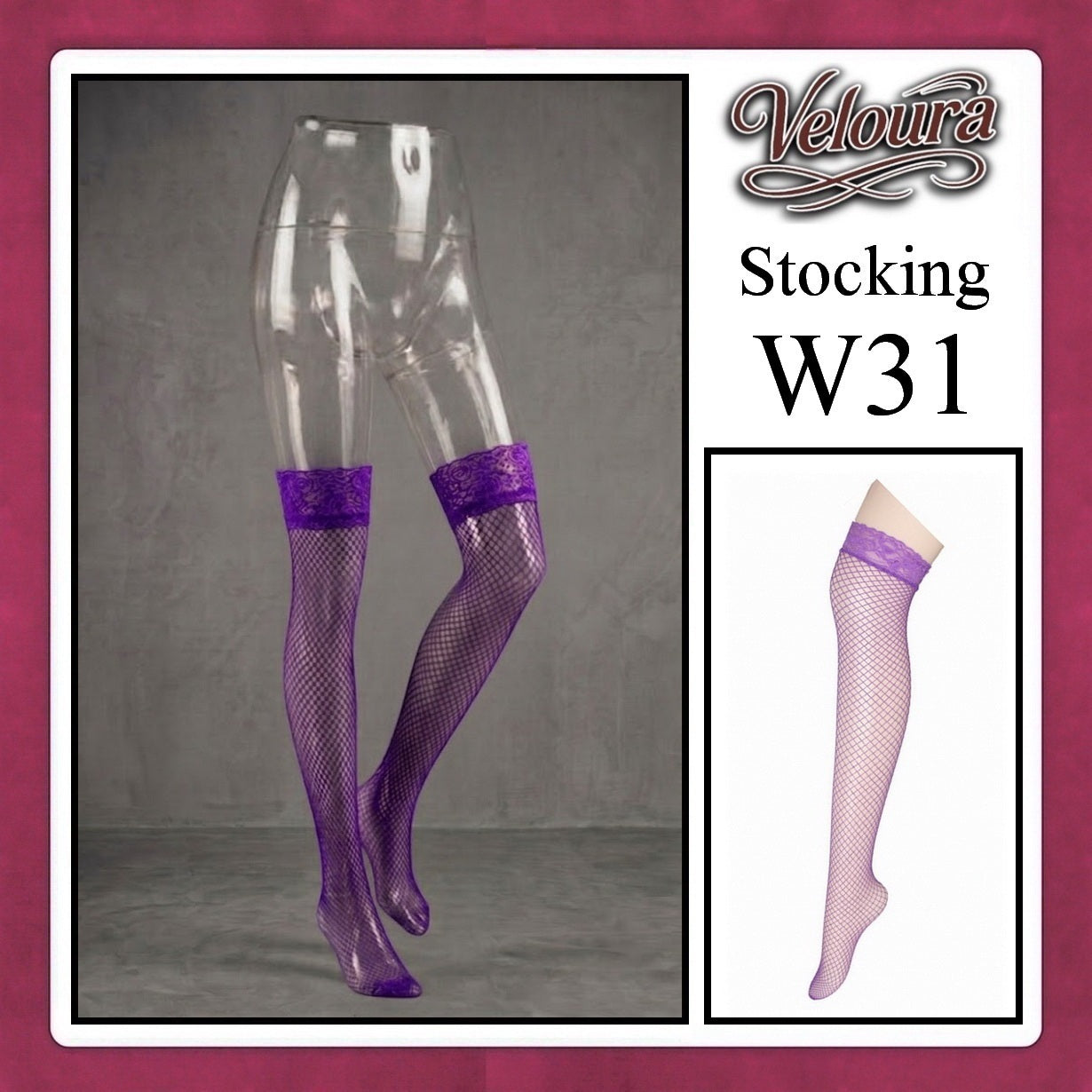 Veloura Stocking Sexy model Jala Renda Flower / Fish Net - W31