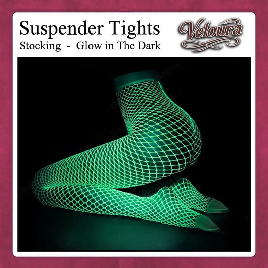 Veloura Stocking Sexy Tinggi Glow in the Dark Lingerie - GITD W60