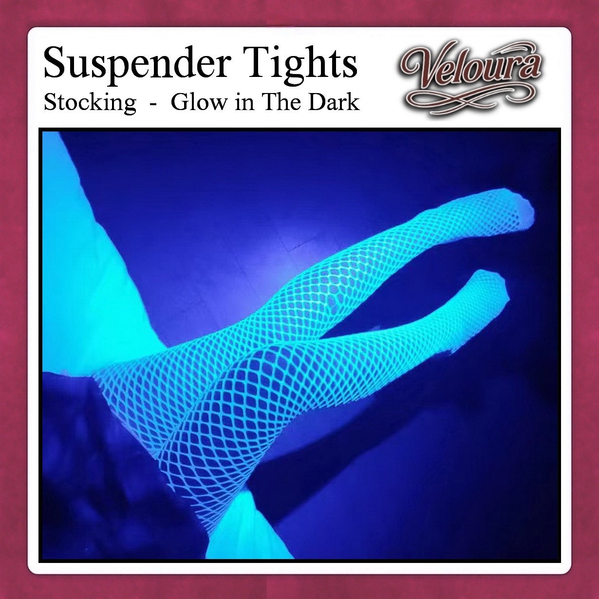 Veloura Stocking Sexy Tinggi Glow in the Dark Lingerie - GITD W60