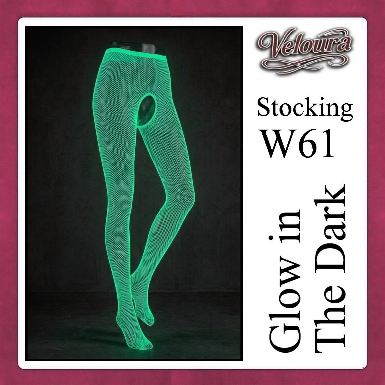 Veloura Stocking Sexy Tinggi Glow in the Dark Lingerie - GITD W60