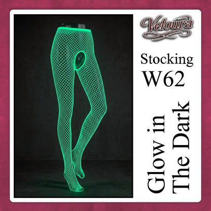 Veloura Stocking Sexy Tinggi Glow in the Dark Lingerie - GITD W60