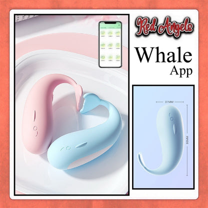 Red Angels Vibrator Whale APP Charge Blue And Pink