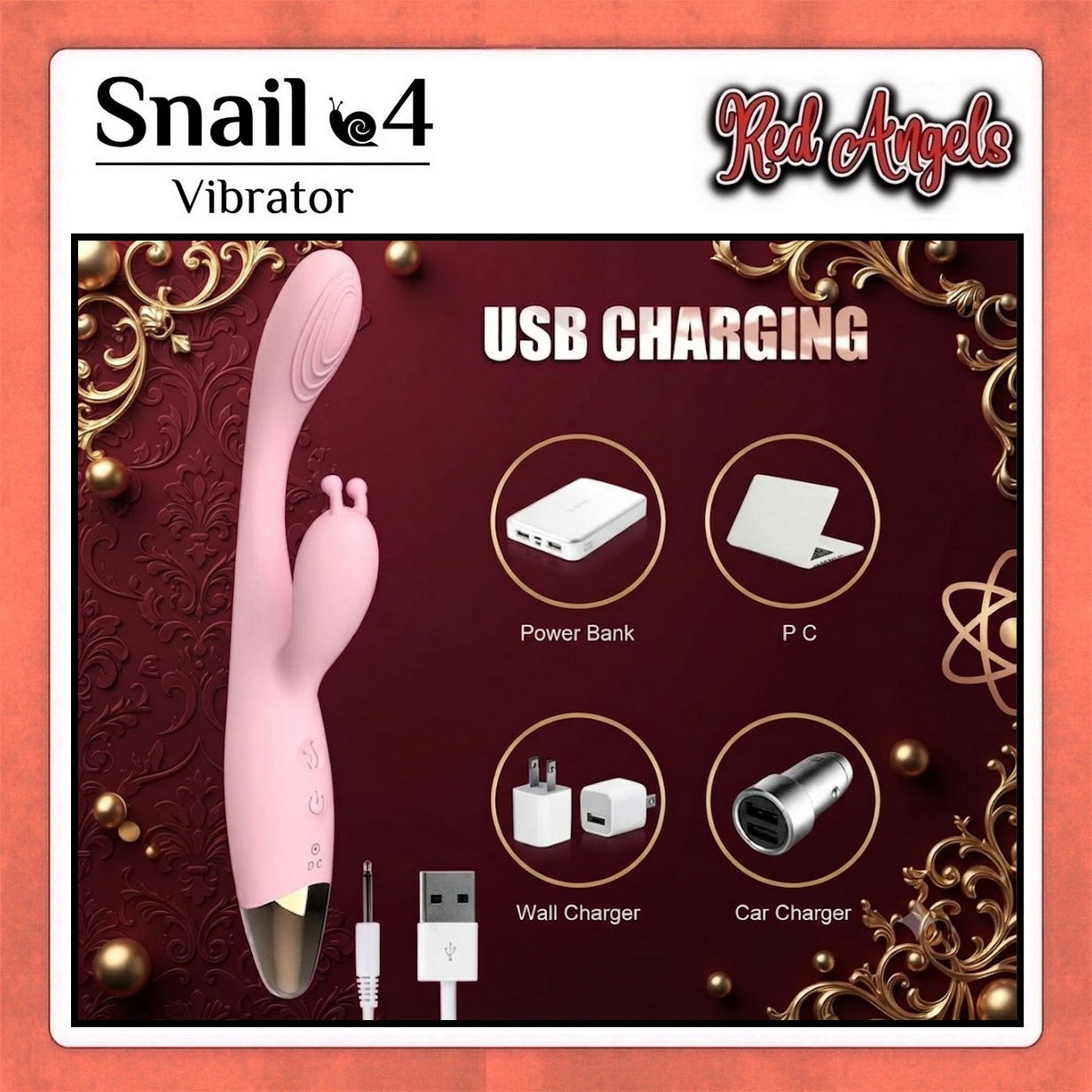 Red Angels Vibrator Snail 4 Charge